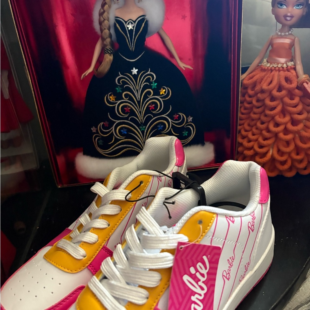 Barbie Pink and Yellow Women's Sneakers